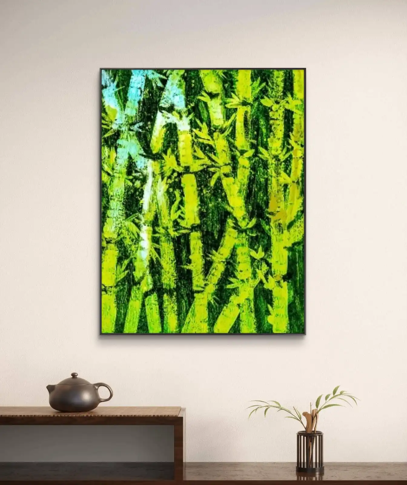Echoes of Bamboo Serenity fine art print on cotton canvas, signed by the artist