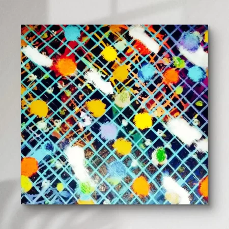 Filter Out Negativity original 40x40 inch acrylic painting on canvas by Sabiha Hasan Sumbul.