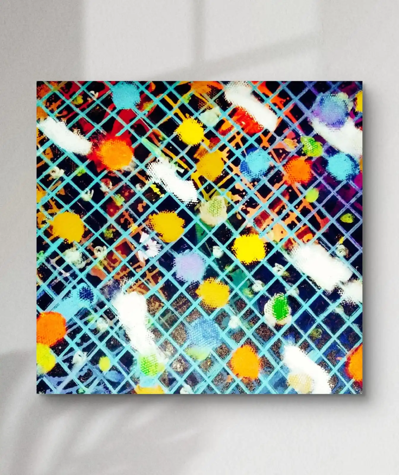 Filter Out Negativity original 40x40 inch acrylic painting on canvas by Sabiha Hasan Sumbul.