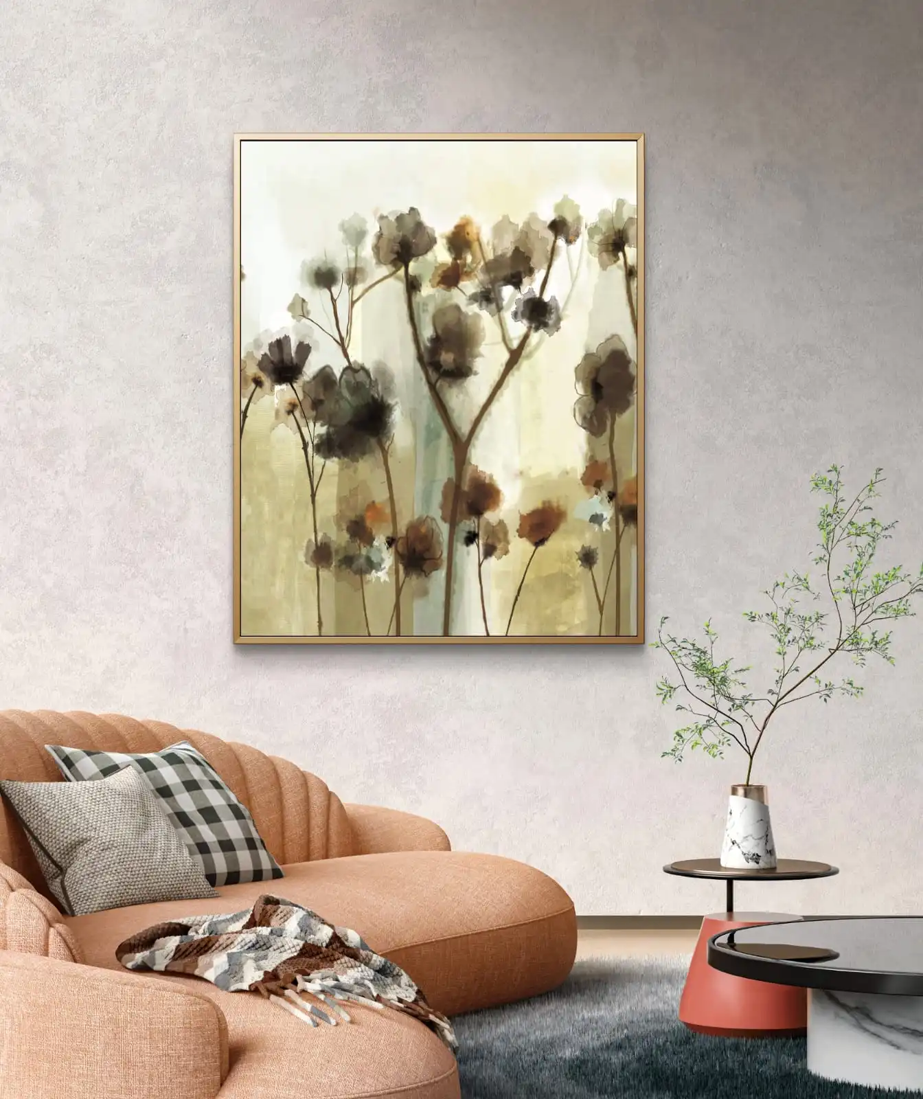 Floral Symphony Painting on cotton canvas, signed fine art print with framing options for home and office décor