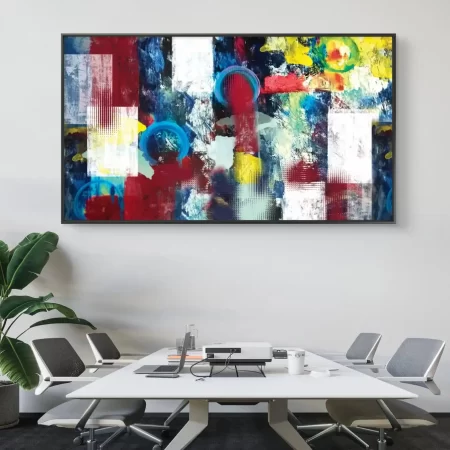 Success Ladder Abstract Painting – Original Acrylic Fine Art Print on Cotton Canvas Signed by Artist