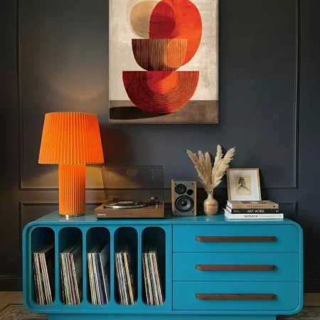 Bohemian Geometric Canvas Print original handmade Boho artwork with earthy tones and geometric design.