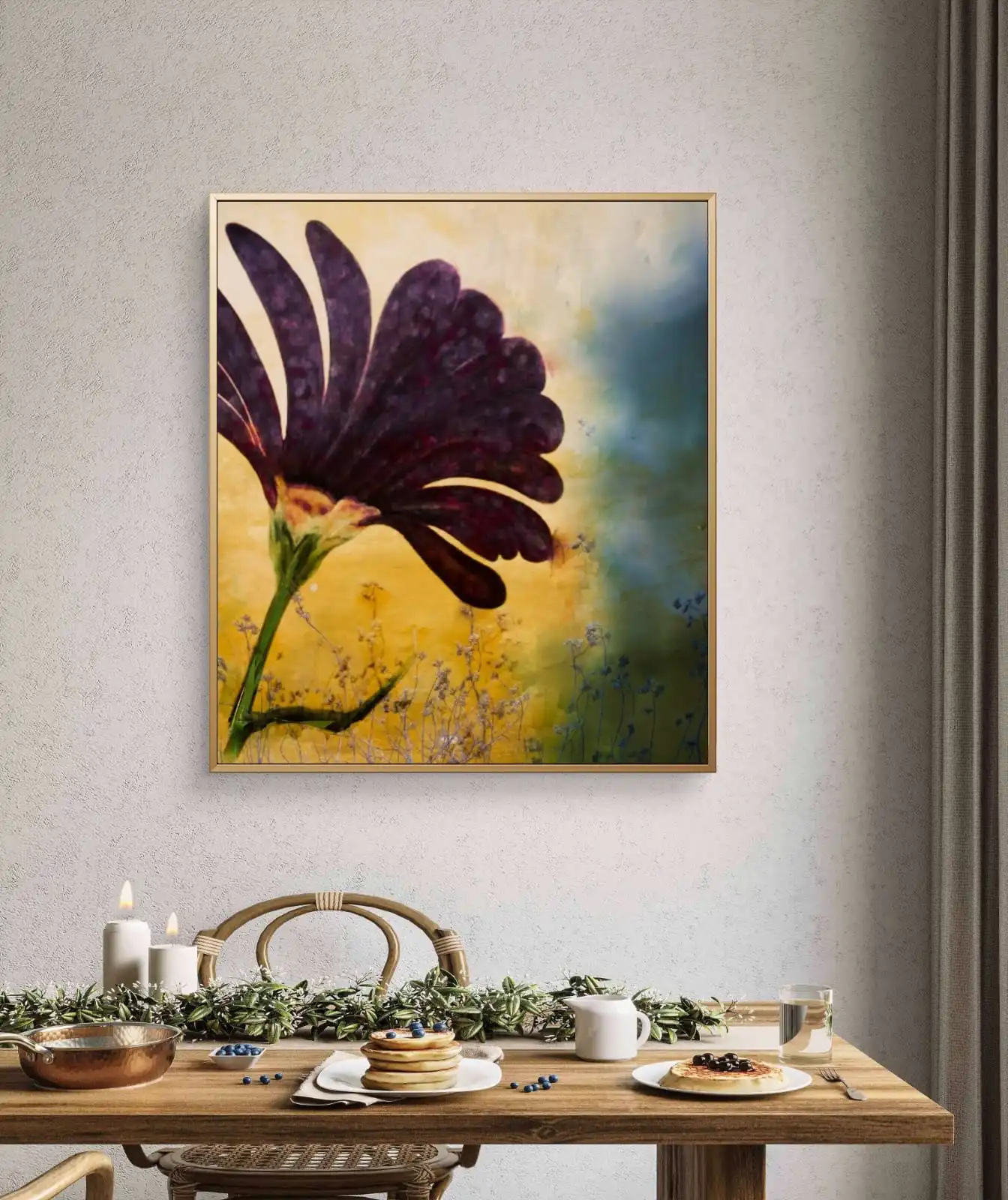 Magenta Daisy Canvas Print –Fine Art Floral Artwork on Cotton Canvas