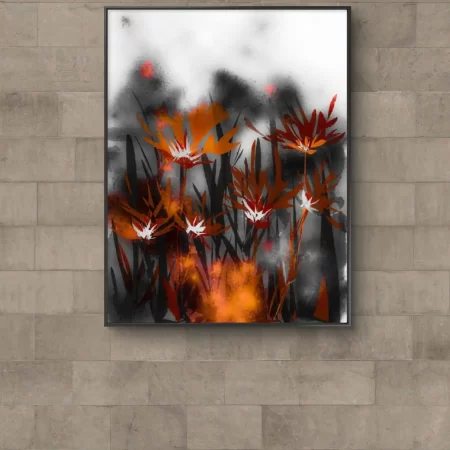 Wild Cornflower Dreams abstract fine art print on cotton canvas signed by artist