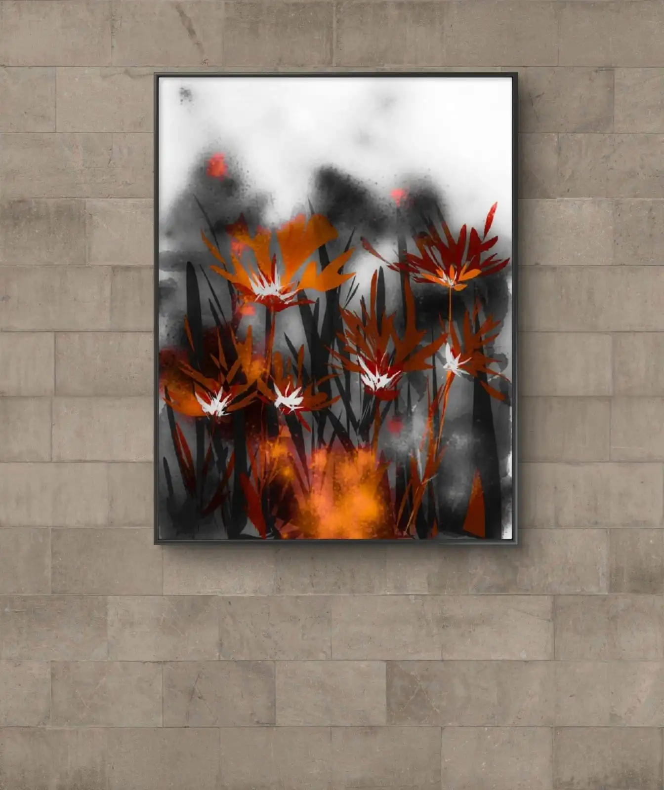 Wild Cornflower Dreams abstract fine art print on cotton canvas signed by artist