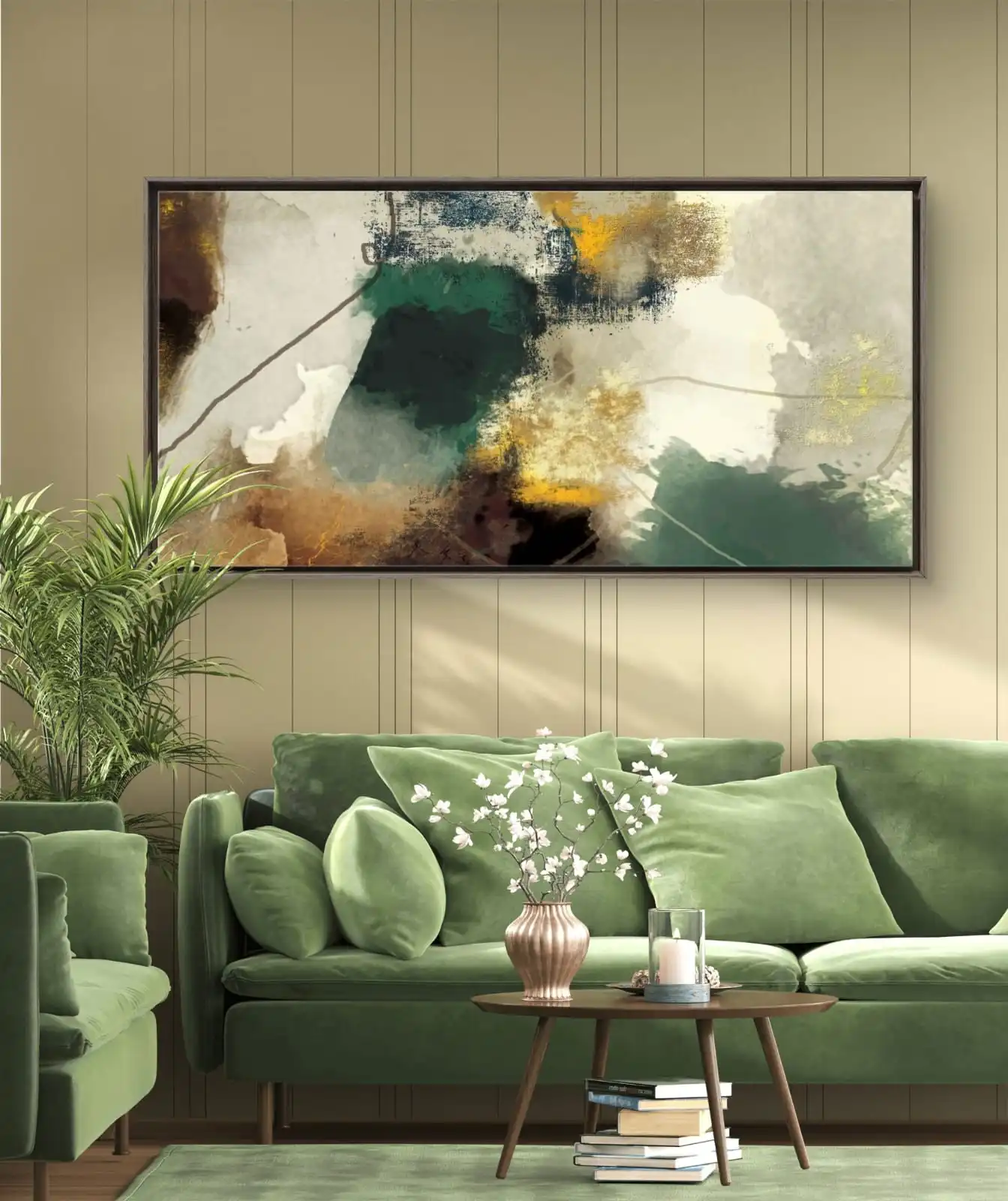 Abstract Terrain wall art – modern abstract acrylic painting fine art print on cotton canvas, signed by artist