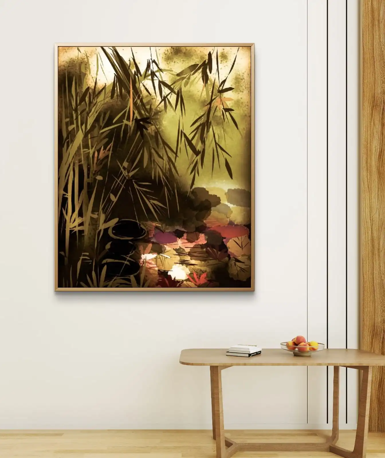 Bamboo of Prosperity art print on cotton canvas signed by artist