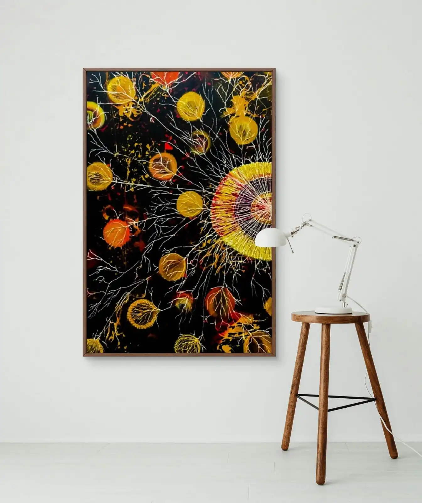 Be Positive Abstract Painting, modern acrylic art on cotton canvas signed by artist