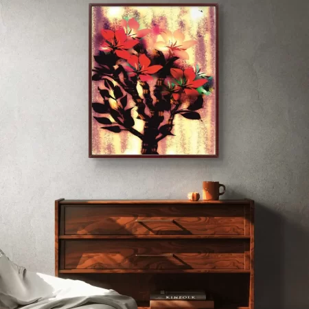 Bougainvillea Fine Art Print with vibrant floral design in multiple framing option.