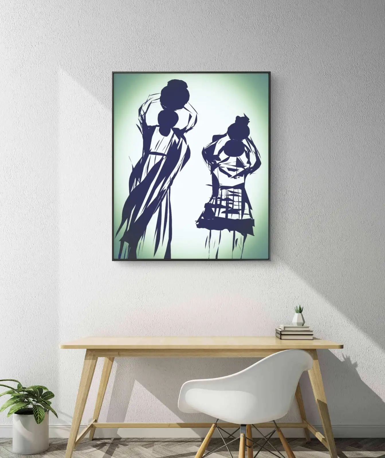 Mother Life Coach Painting Coach in blue tones on white and light green background