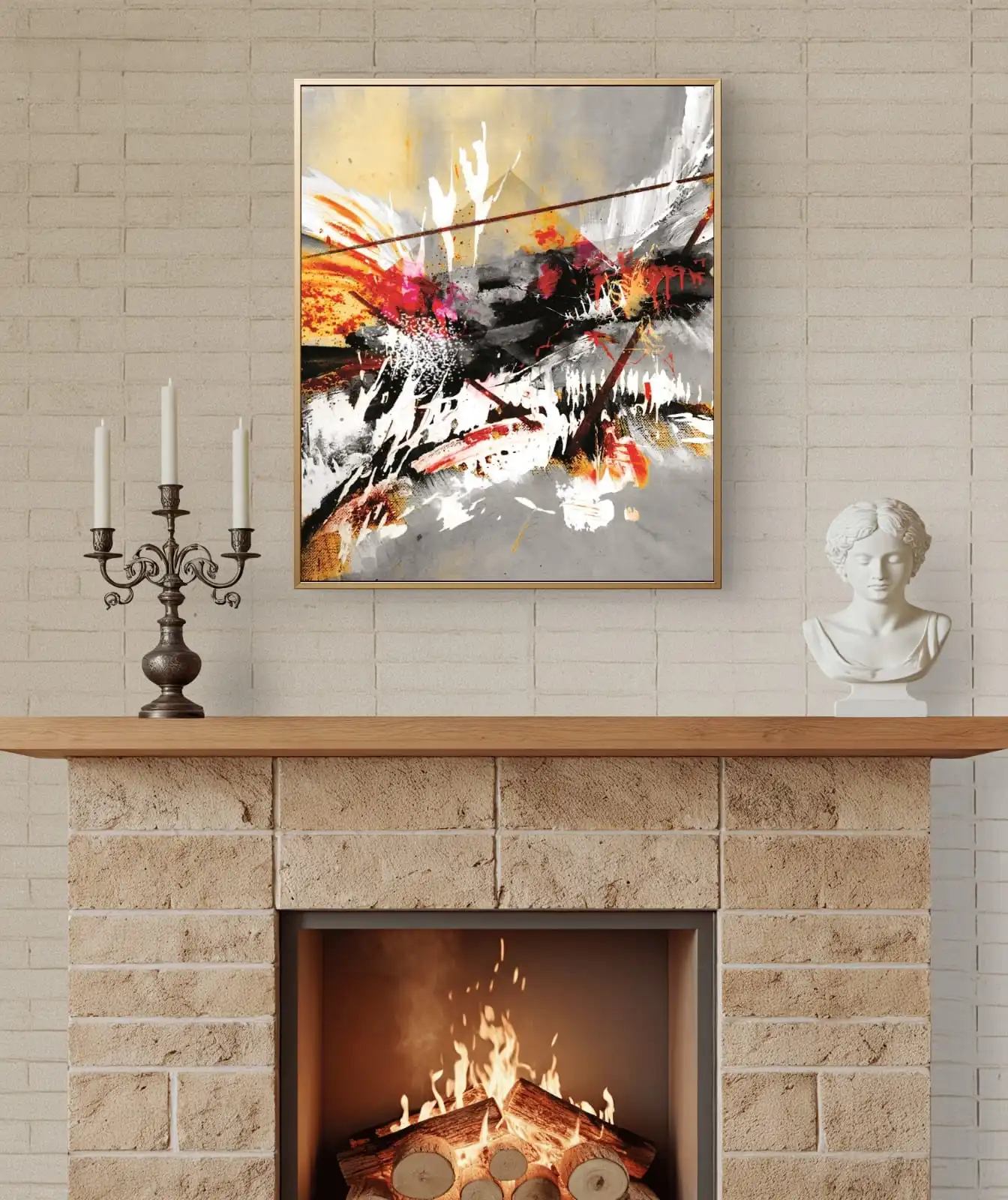 Abstract Contemporary Wall Art – Energy in Motion Acrylic Painting Print