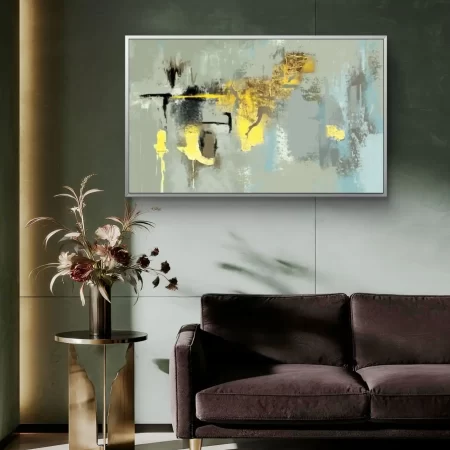 Golden Era Behind Wall abstract acrylic painting fine art print on cotton canvas signed by artist