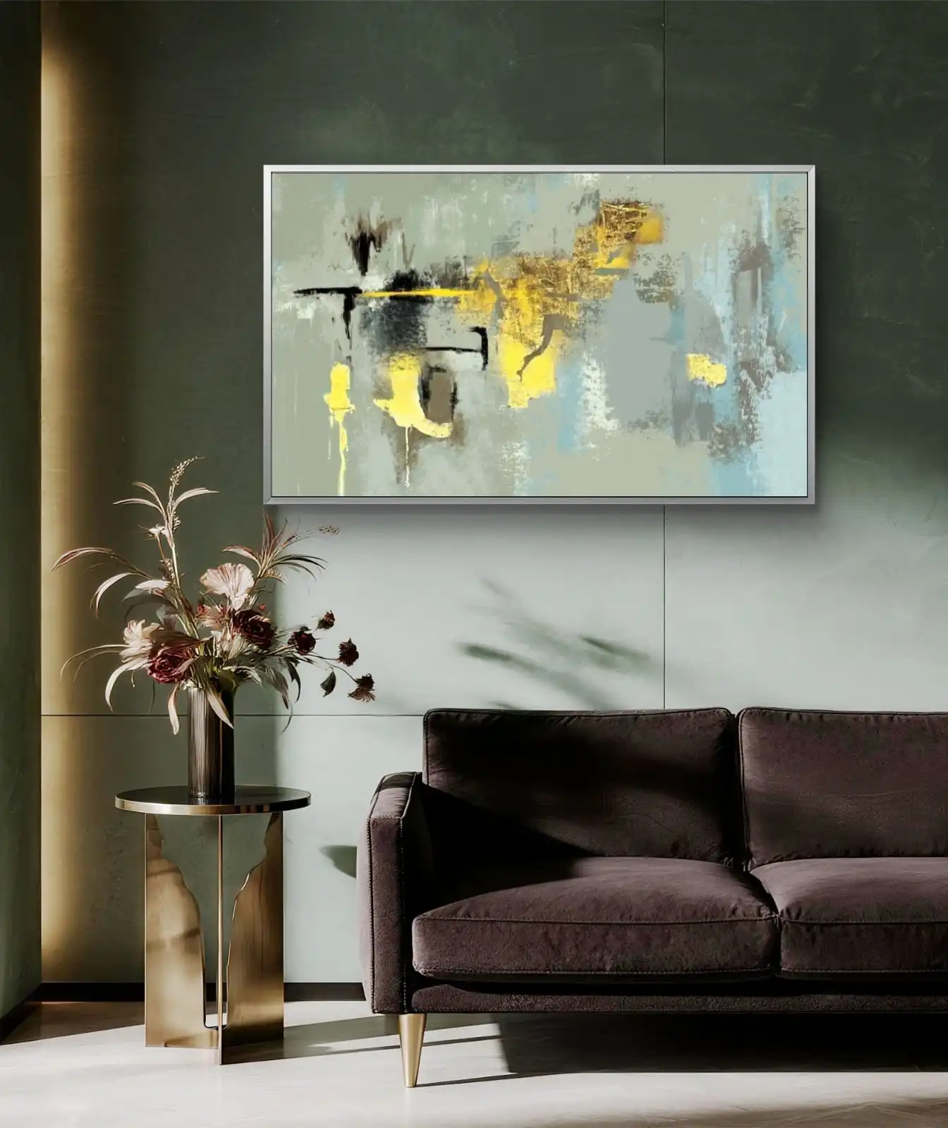 Golden Era Behind Wall abstract acrylic painting fine art print on cotton canvas signed by artist