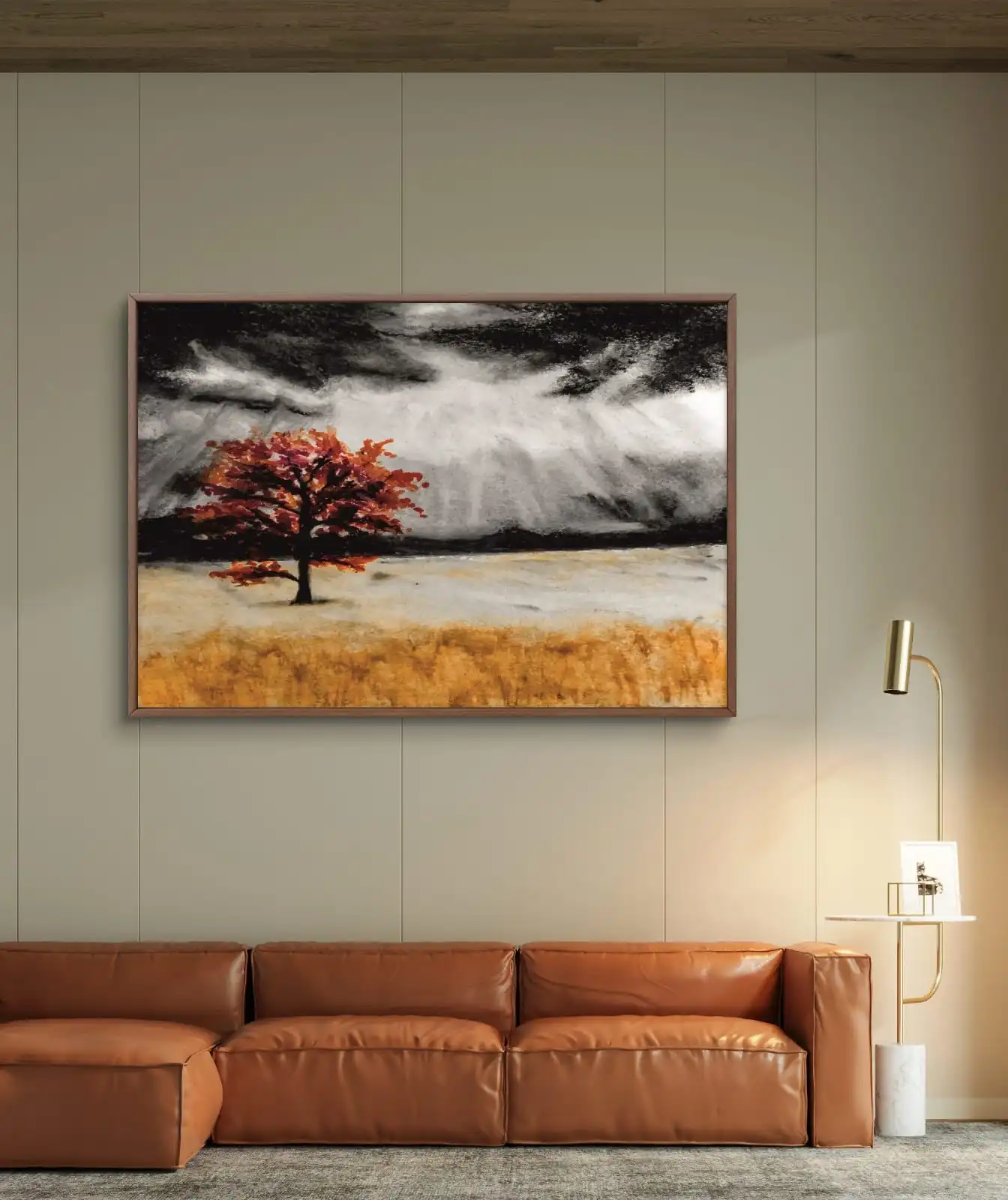 Lone Tree in Motion – Original Acrylic Landscape Painting on Canvas