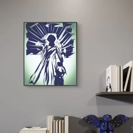 Mother Guides Child Truth Path of Truth blue digital canvas painting