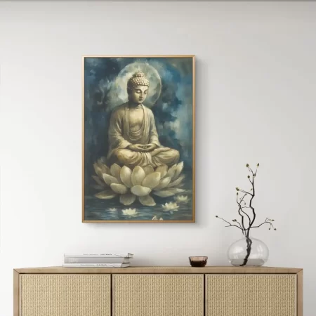 Sacred Blossoms of Peace – devotional acrylic painting symbolizing calm and harmony