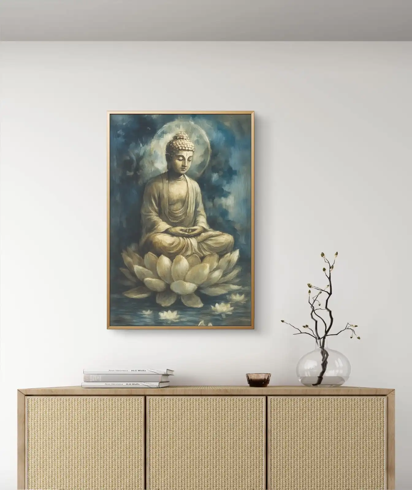 Sacred Blossoms of Peace – devotional acrylic painting symbolizing calm and harmony