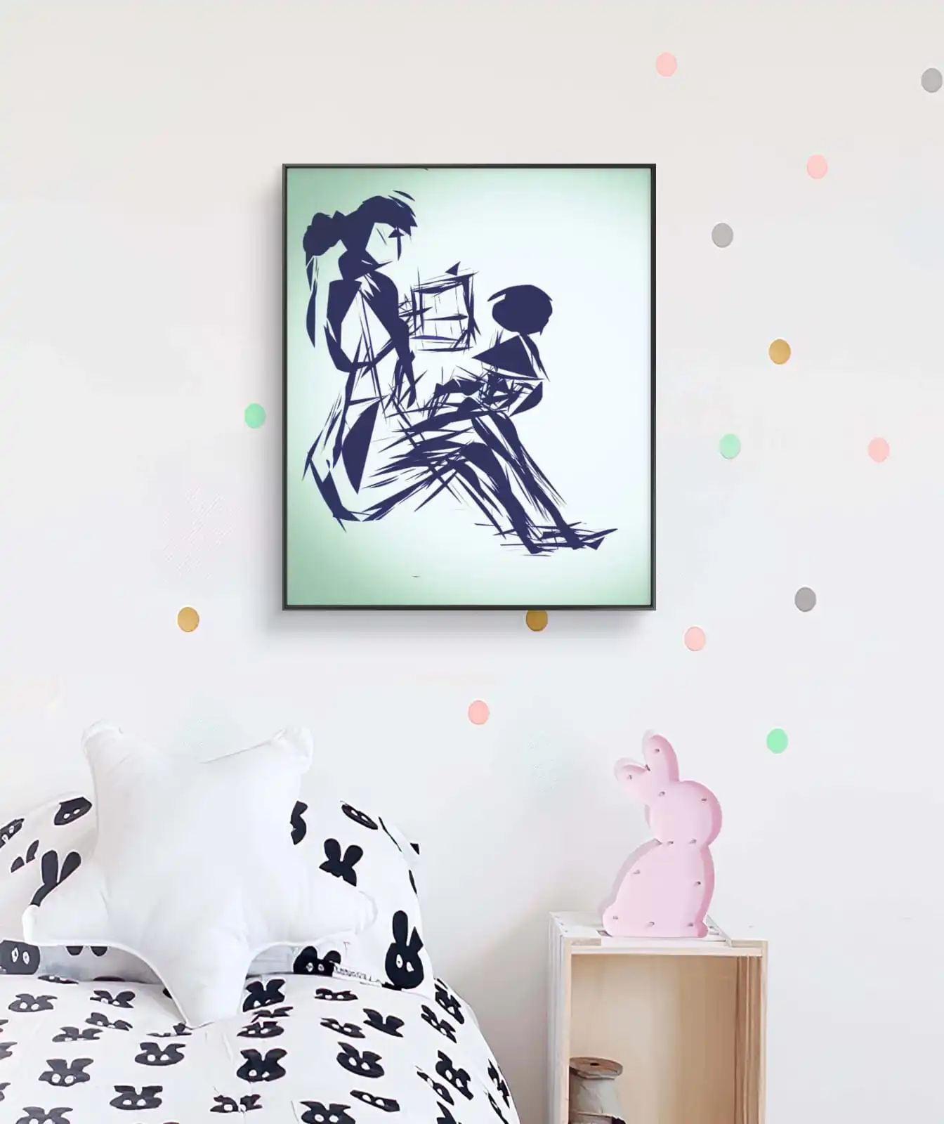 Mother As A Teacher Teacher for Life blue digital canvas painting