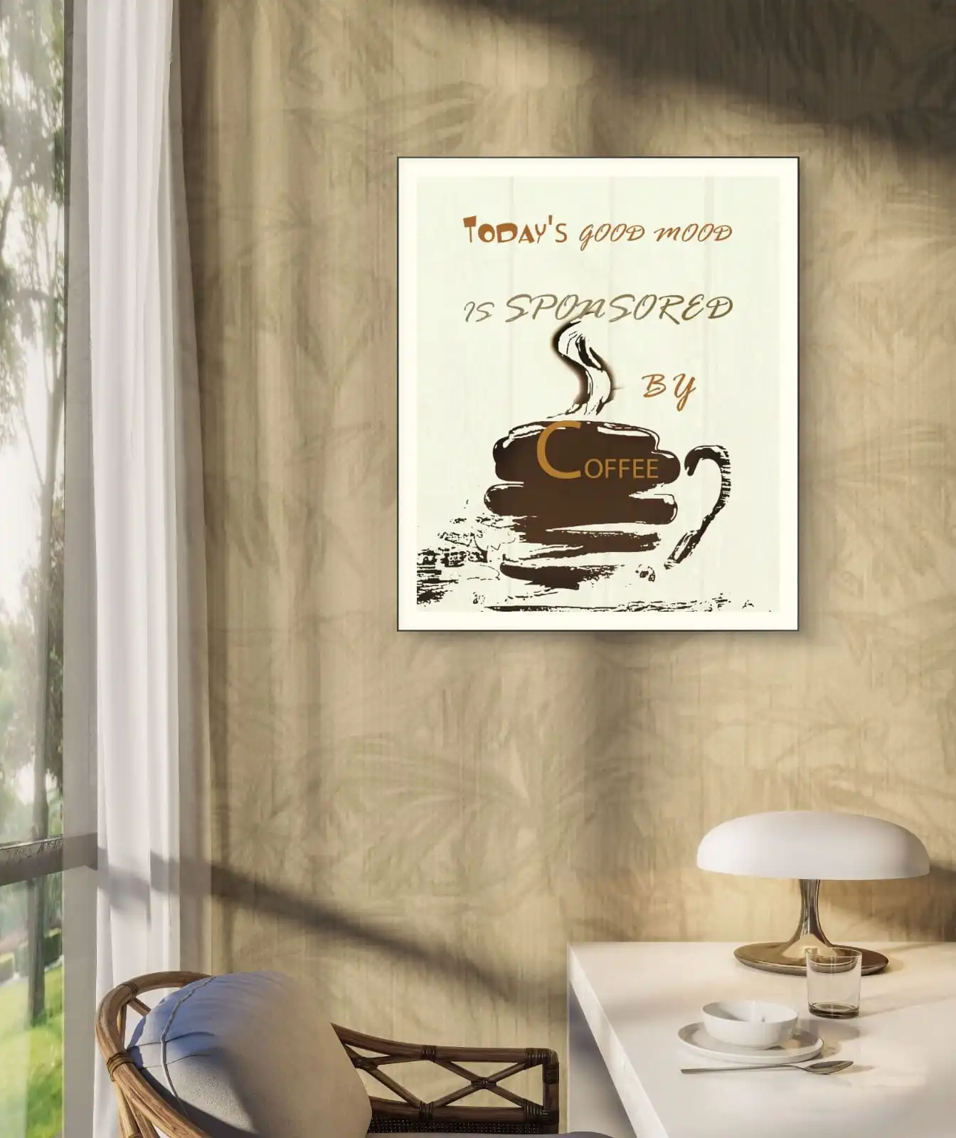 Today’s mood coffee art typography wall artwork