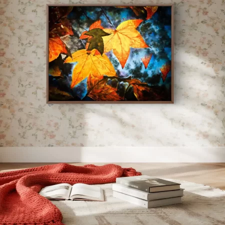 Autumn Night Painting fine art print on cotton canvas from the original handmade artwork.