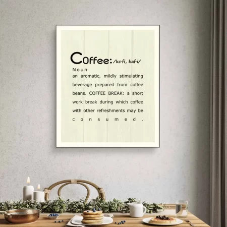 Coffee definition typography art dictionary style wall artwork
