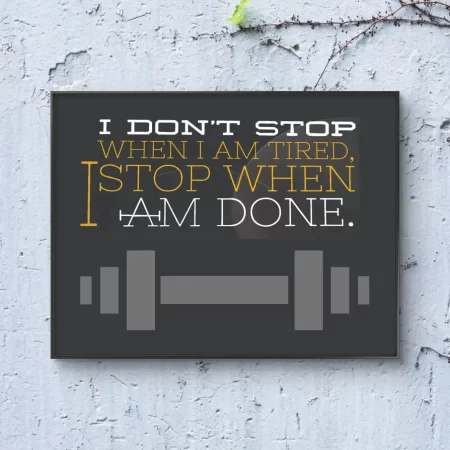 Gym discipline typography art fitness motivation canvas artwork