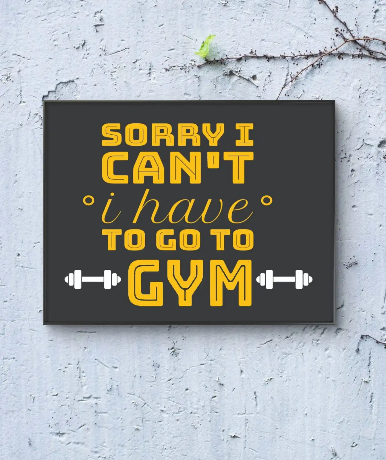 Gym over everything typography fitness canvas artwork