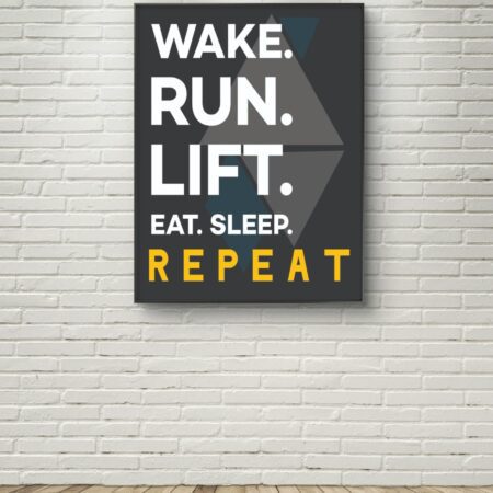 Fitness motivation typography art gym wall art