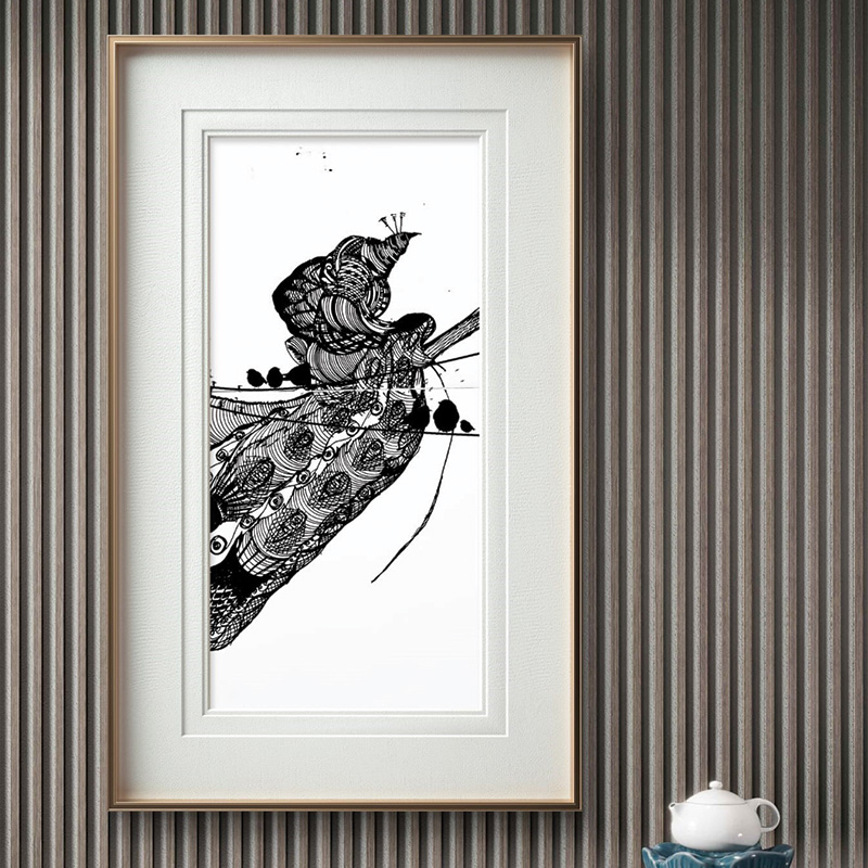 Royal Muse Sketch artwork by artist Sabiha Hasan Sumbul in pen and acrylic on cotton canvas