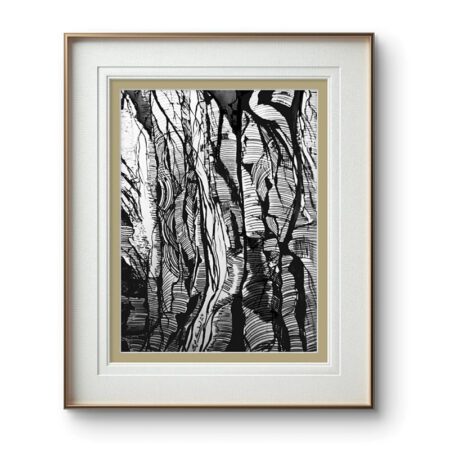 Echoes of Banyan Tree pen and charcoal sketch by Sabiha Hasan Sumbul, detailed banyan tree drawing