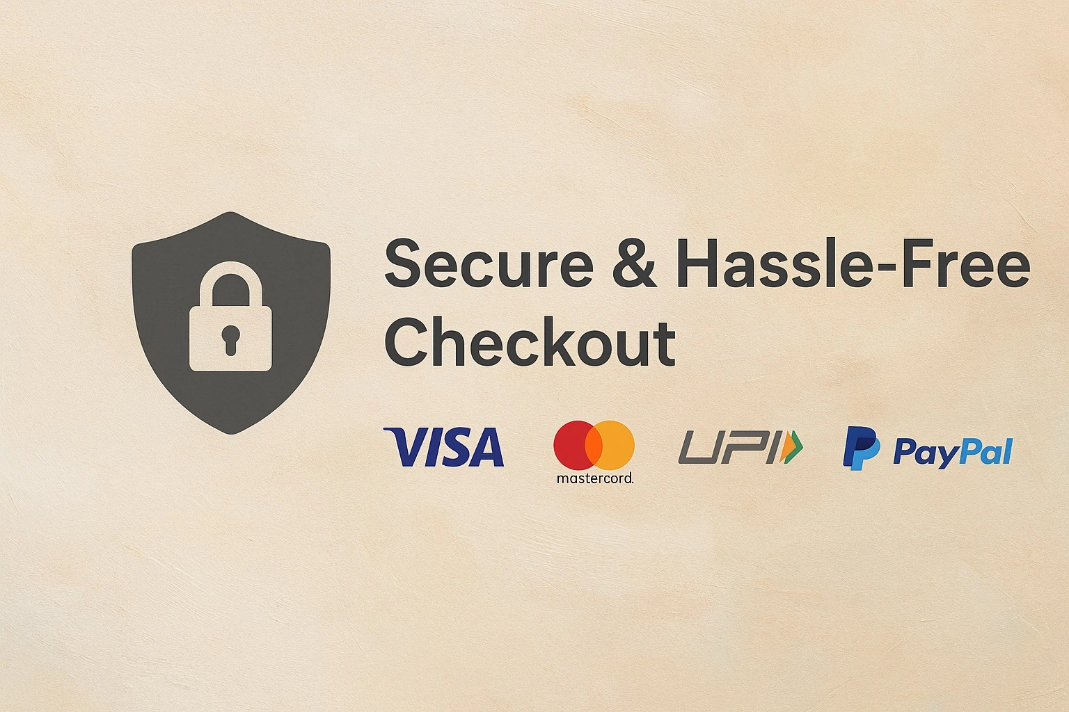 Secure Online Checkout banner with trusted payment methods